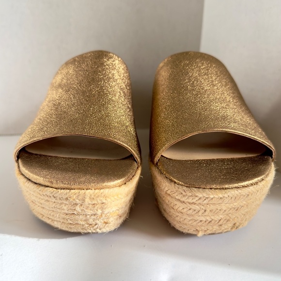 Dolce Vita Layla Espadrille Platform Wedge Sandals Gold Size 6.5 - Picture 3 of 6